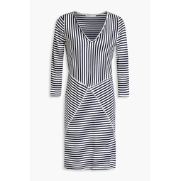 Striped organic cotton-jersey mini dress