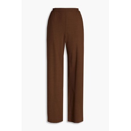 Melange stretch-wool wide-leg pants