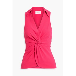 McKenna twisted stretch-crepe top