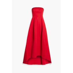 Blake strapless pleated embellished faille gown