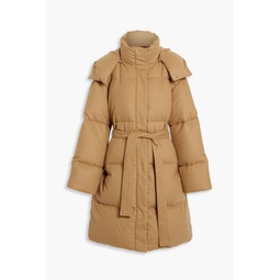 Celida quilted wool, TENCEL and cashmere-blend flannel hooded down coat