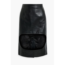 Cutout leather skirt