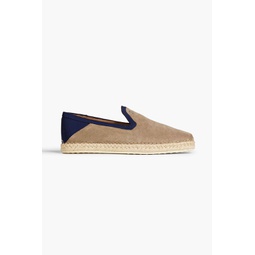 Two-tone grosgrain and suede espadrilles
