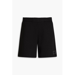 Appliqued French cotton-terry shorts