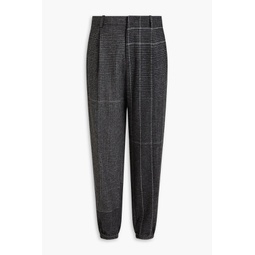 Tapered Prince of Wales checked wool pants