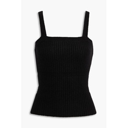 Brushed ribbed cashmere and silk-blend camisole