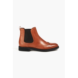 Perforated burnished leather Chelsea boots