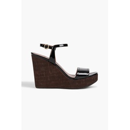 Clivya patent-leather wedge sandals