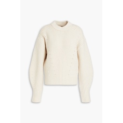 Striped merino wool-blend sweater