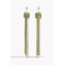 Tasseled gold-tone crystal earrings
