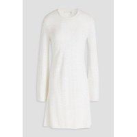 Pointelle-knit wool, cashmere and silk-blend mini dress