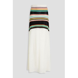 Crochet-knit wool maxi skirt