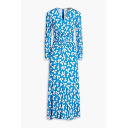Timmy ruched floral-print jersey midi dress