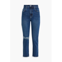 Frankie cropped distressed high-rise skinny jeans