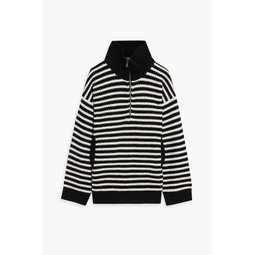 Bowee striped wool and cashmere-blend half-zip sweater