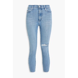 Siren cropped distressed high-rise skinny jeans