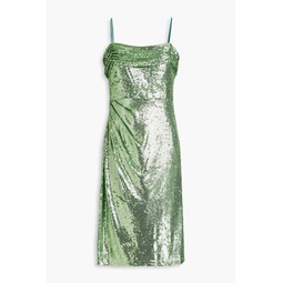 Elise ruched sequined tulle dress