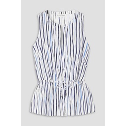 Glo striped cotton-blend poplin blouse