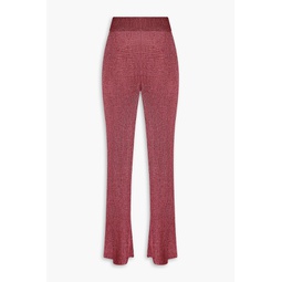 Nevaeh metallic crochet-knit flared pants
