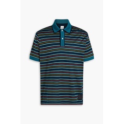 Striped cotton-jersey polo shirt