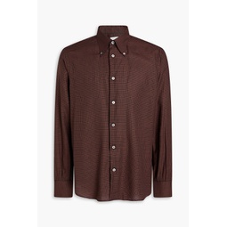 Checked cotton-blend poplin shirt