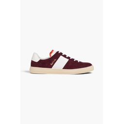 Hansen leather-trimmed suede sneakers