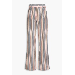 Striped cotton-jacquard straight-leg pants