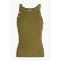 Chicago studded ribbed-knit tank