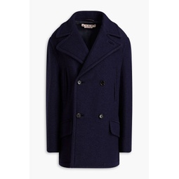 Double-breasted wool-boucle coat