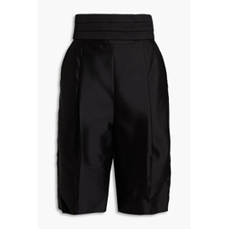 Belted wool and silk-blend twill shorts