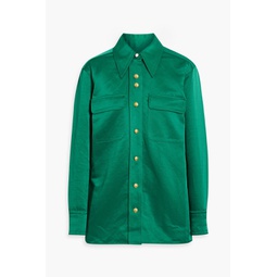 Capleton linen-blend satin shirt jacket
