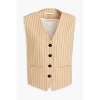 Pinstriped cotton and linen-blend vest