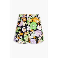 Floral-print cotton shorts