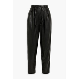 The Twisty Tie Bounce pleated faux leather tapered pants