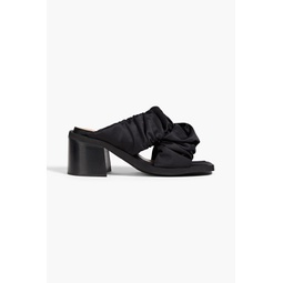 Ruched satin mules
