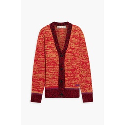 Space-dyed embroidered wool cardigan