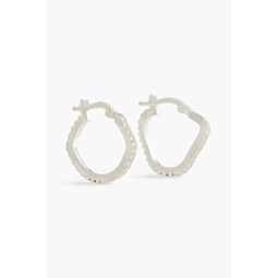 Recycled sterling silver Siamite hoop earrings