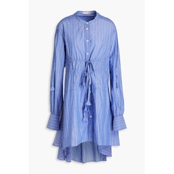 Pinstriped cotton-voile dress