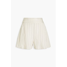 Release pinstriped satin-twill shorts