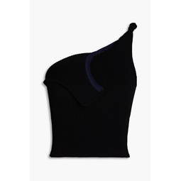 Aceno one-shoulder ribbed-knit top