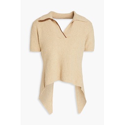Bagnu open-back cotton-blend terry polo sweater