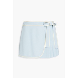 Skirt-effect bow-detailed crepe shorts