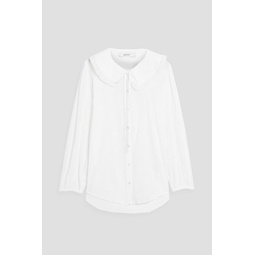 Crinkled cotton-gauze blouse