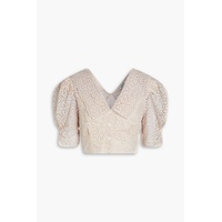 Linda cropped broderie anglaise shirt