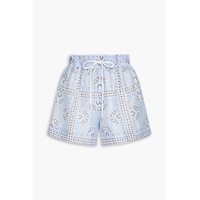 Judy paisley-print linen-blend shorts