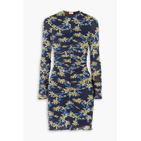 Azula reversible ruched floral-print stretch-mesh mini dress