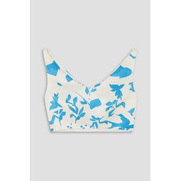 Solange cropped printed faille top