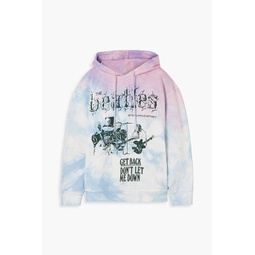 + The Beatles printed tie-dyed cotton-jersey hoodie