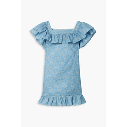The Cry Baby ruffled floral-print cotton and linen-blend mini dress