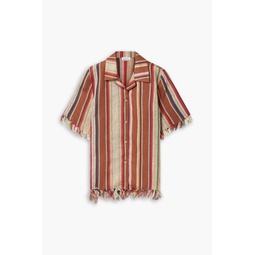 Briar fringed striped linen shirt